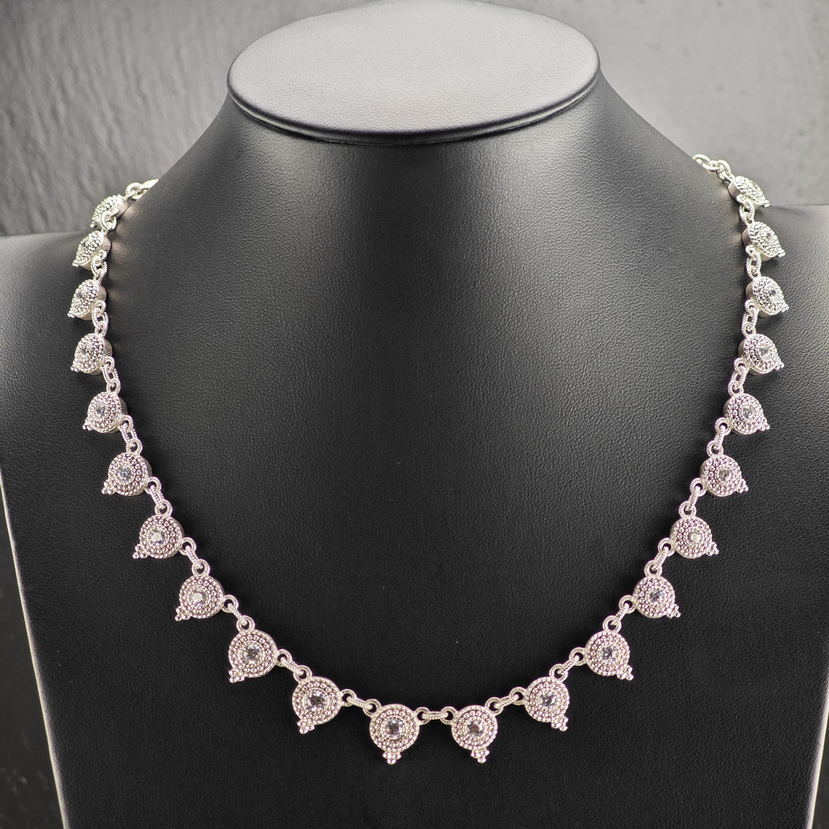 Vintage Judith Ripka CZ Sterling Silver Necklace N2801