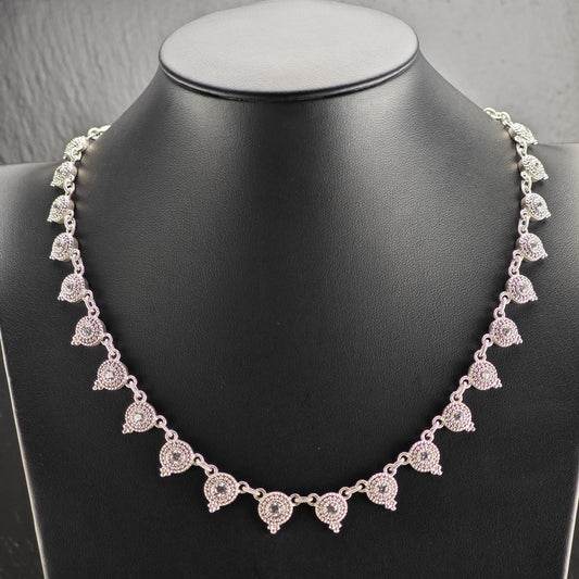Vintage Judith Ripka CZ Sterling Silver Necklace N2801