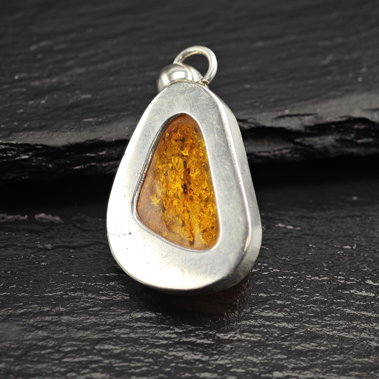 Baltic Amber Abstract Pendant Sterling Silver P3035