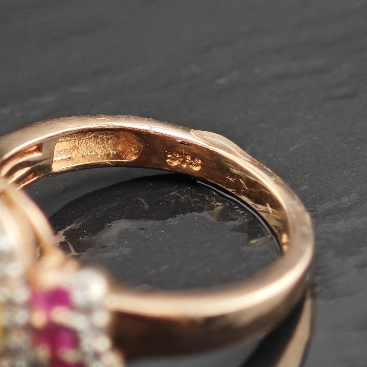 Opal Ruby Rose Gold Plated Sterling Silver Ring Sz 7 R6733