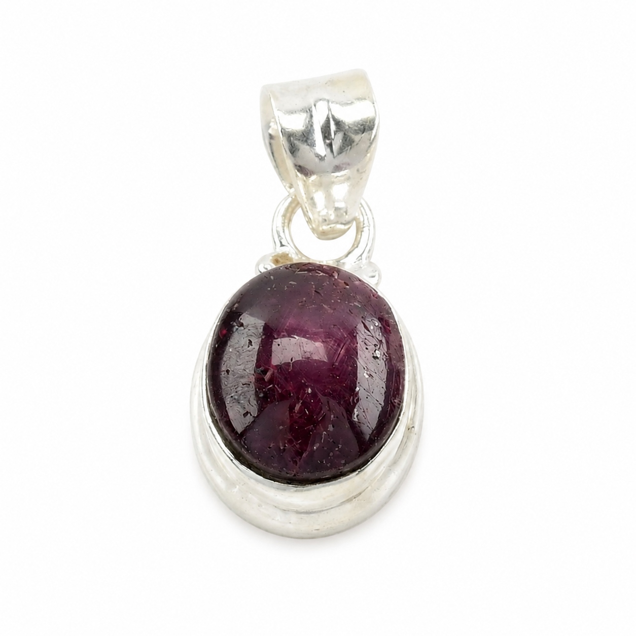Choice of Vintage Modernist Star Ruby Sterling Silver Pendant P2007