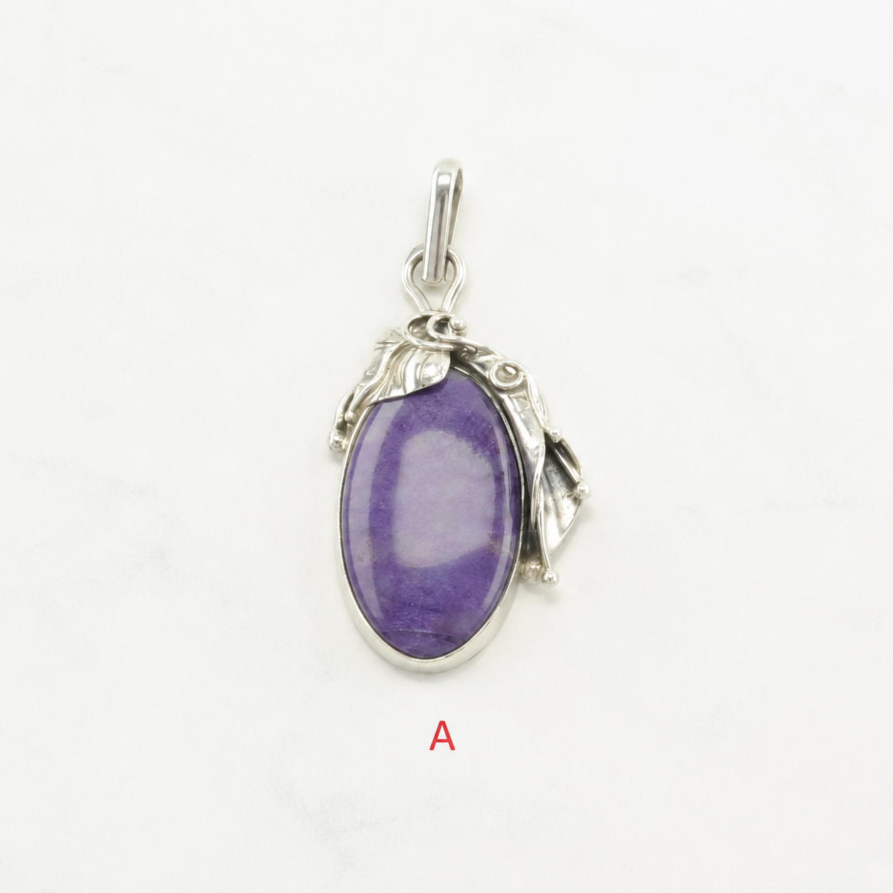 Vintage Charoite, Turquoise Sterling Silver Pendant P2218