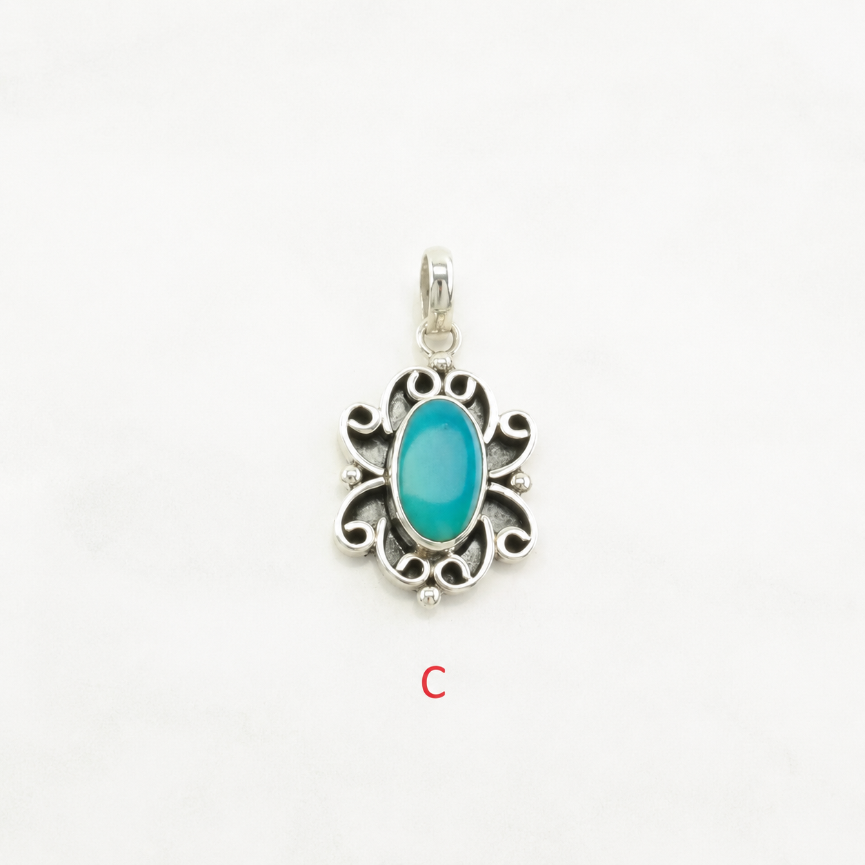 Vintage Charoite, Turquoise Sterling Silver Pendant P2218