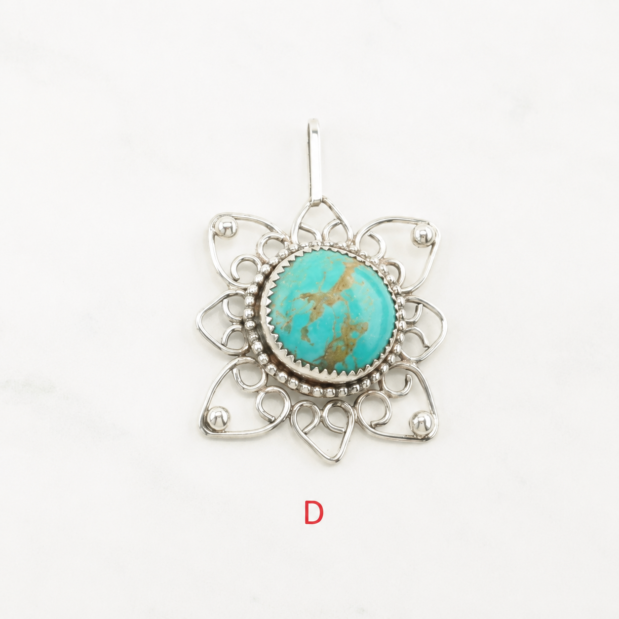 Vintage Charoite, Turquoise Sterling Silver Pendant P2218