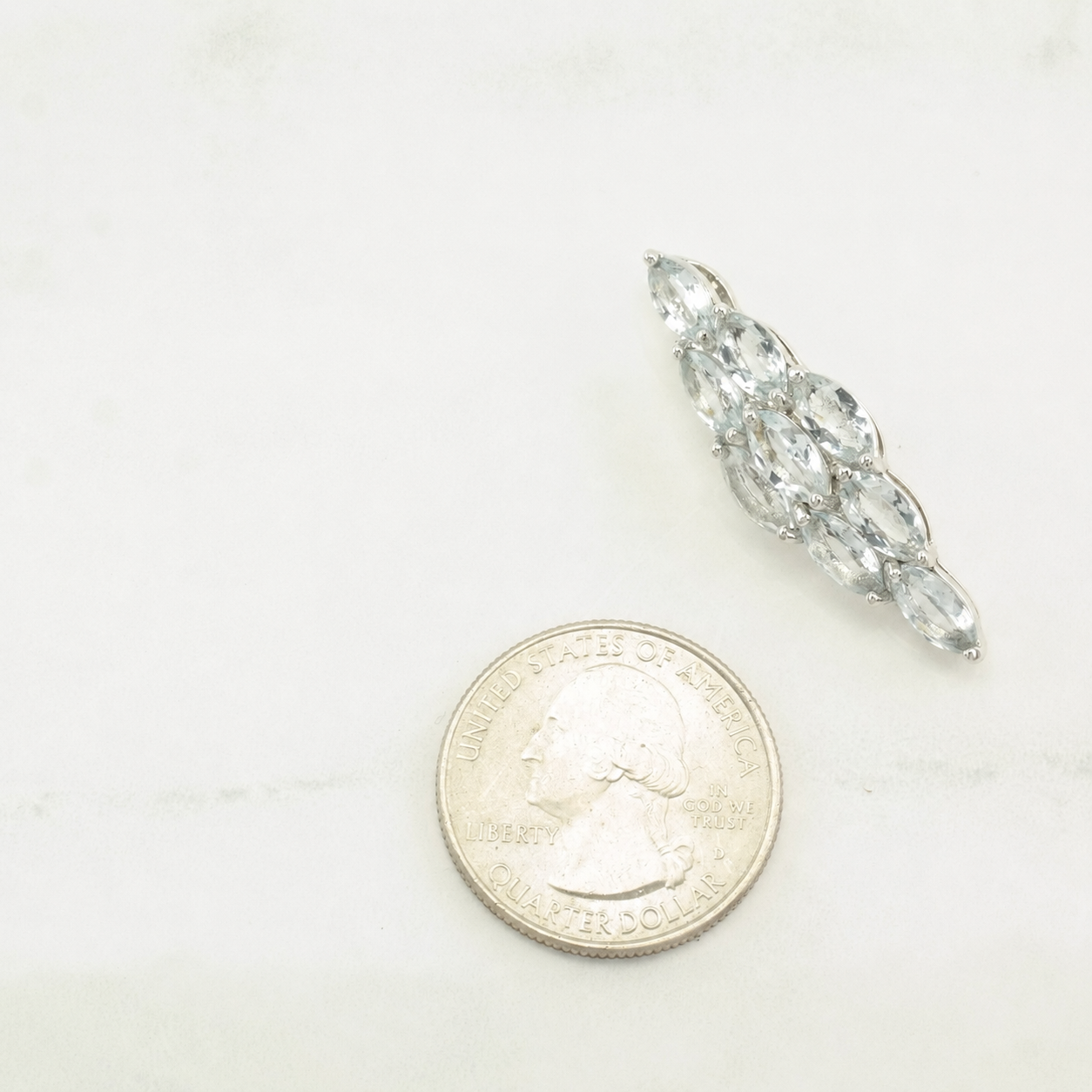 Vintage White Quartz Sterling Silver Pendant P2211