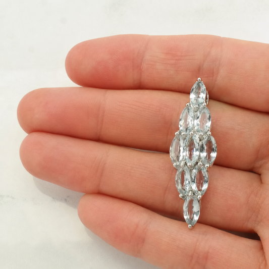 Vintage White Quartz Sterling Silver Pendant P2211
