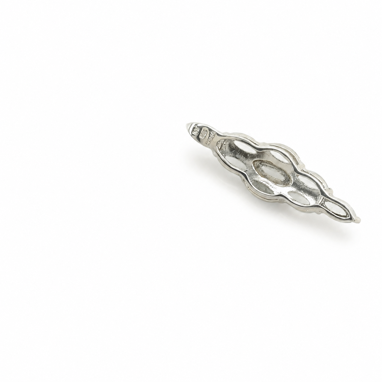 Vintage White Quartz Sterling Silver Pendant P2211