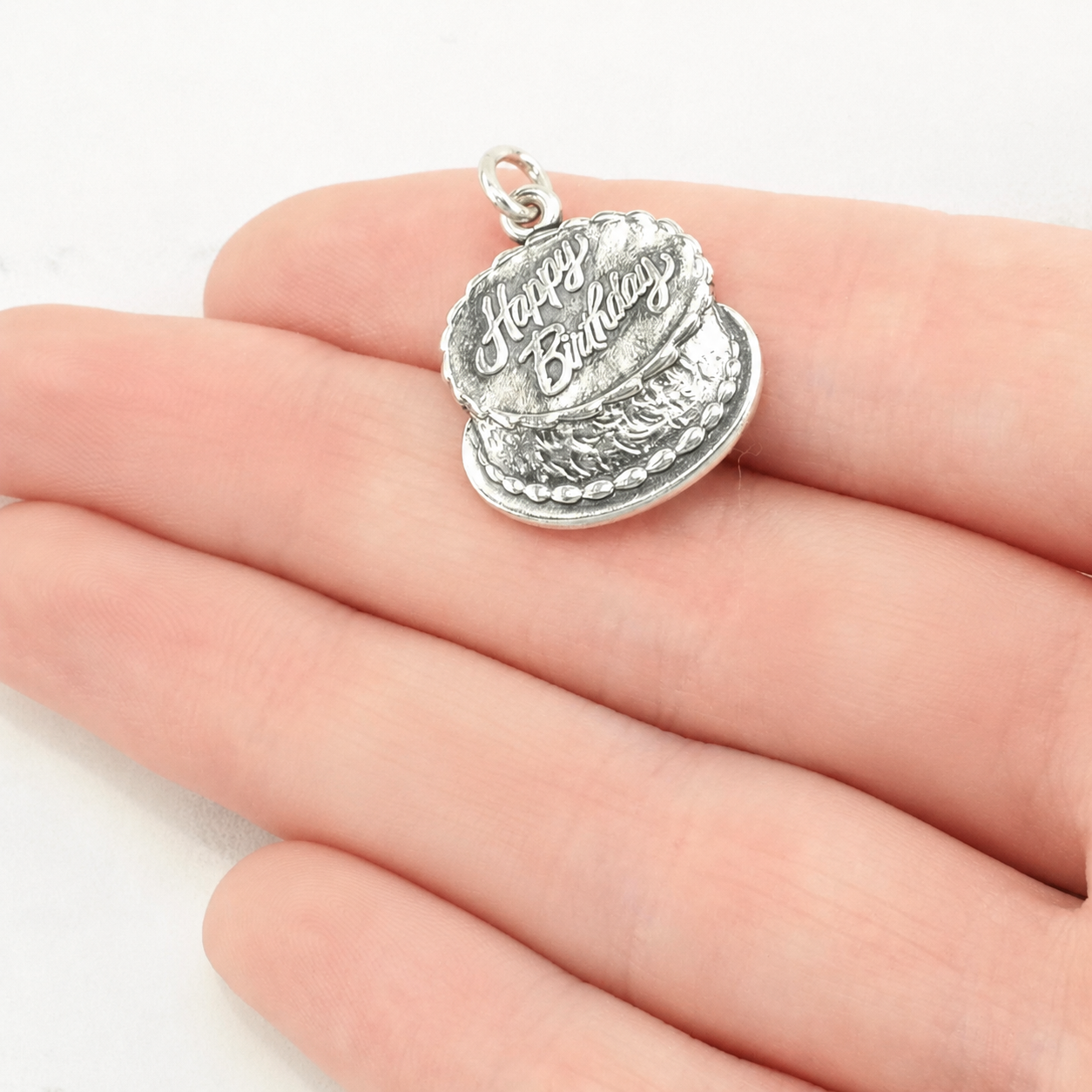 Vintage James Avery Portrait Cake Sterling Silver Pendant P2476