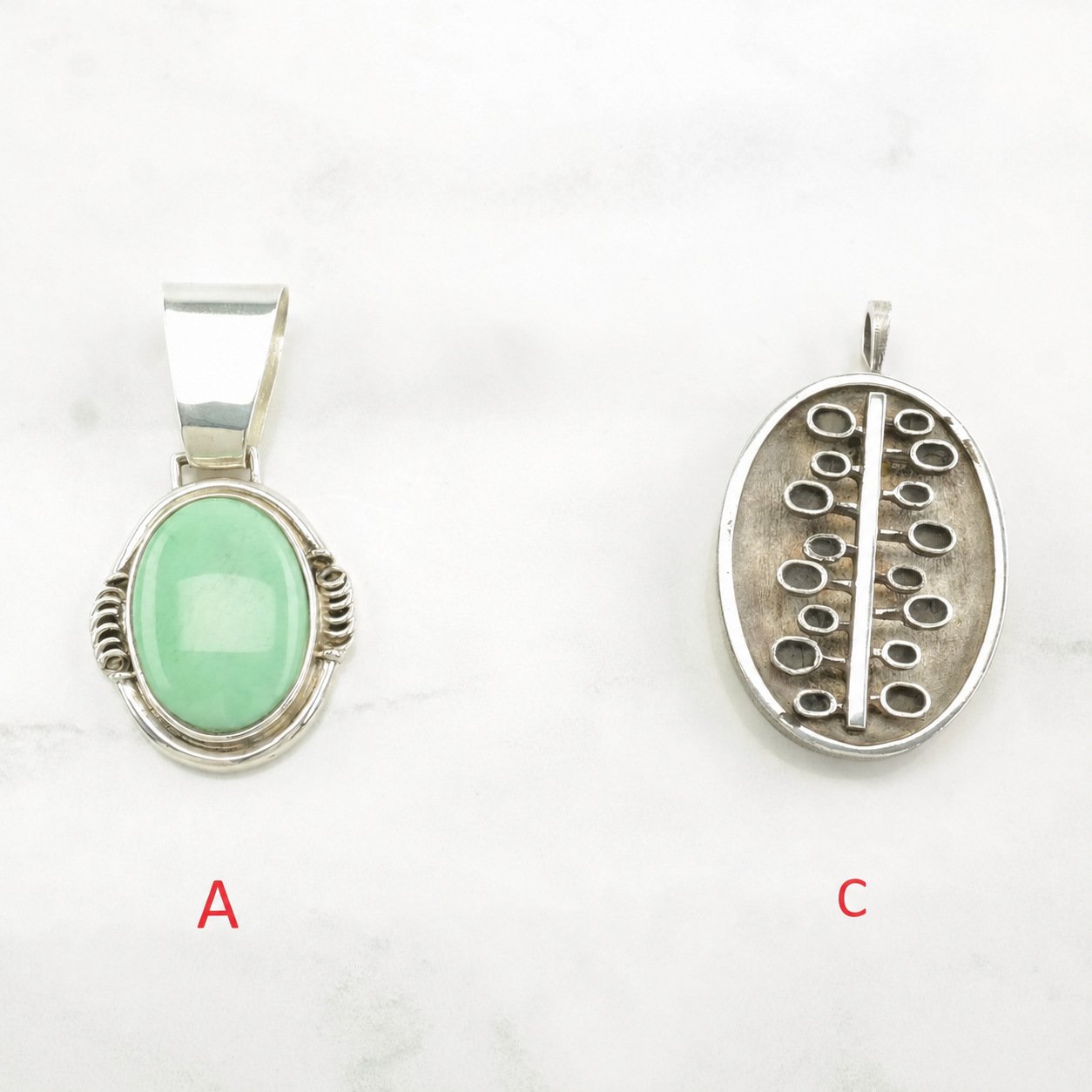 Vintage Southwest Turquoise Sterling Silver Pendant P2228