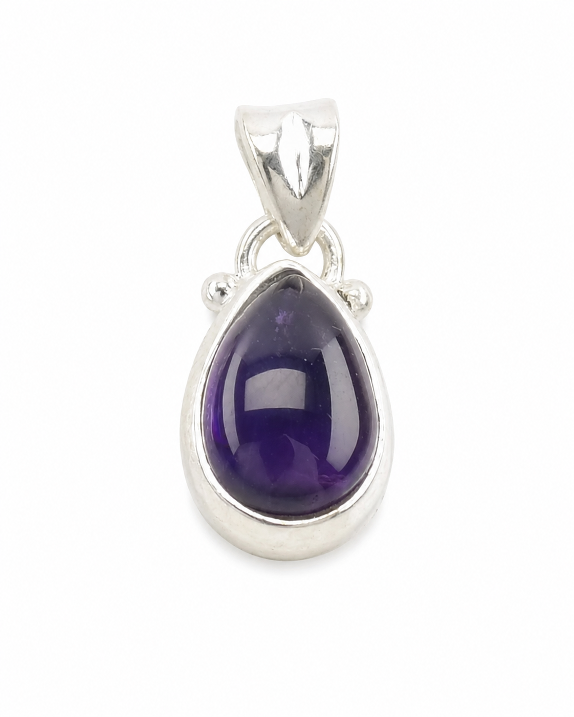 Choice of Vintage Modernist Amethyst Teardrop Sterling Silver Pendant P2011