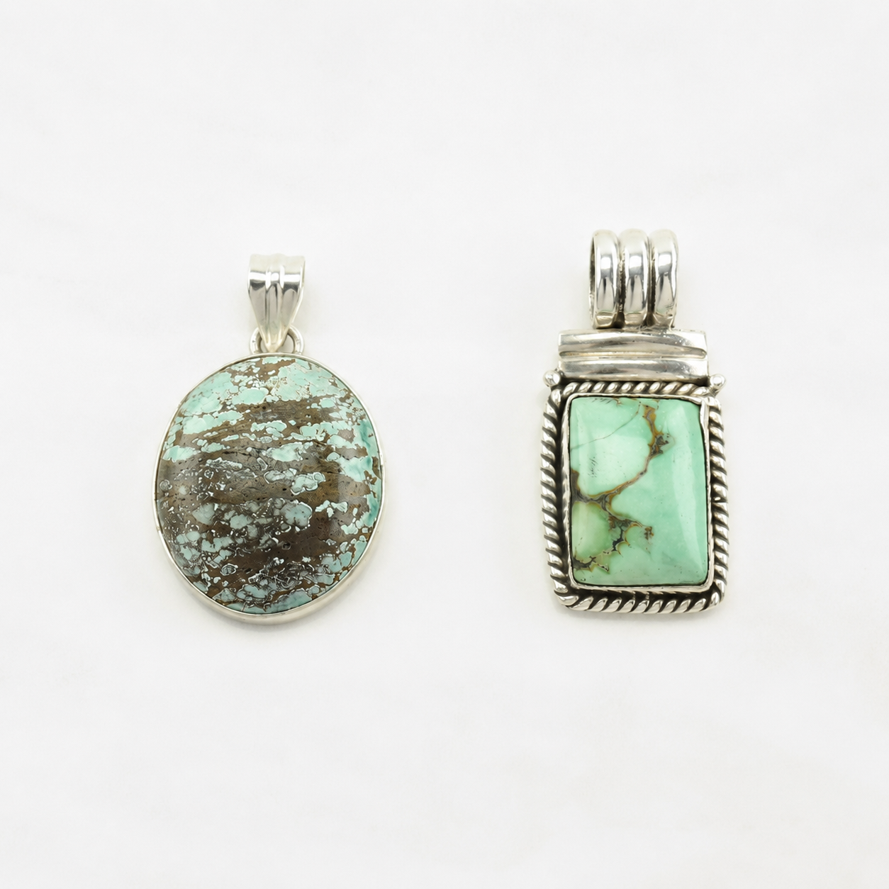 Vintage Southwest Turquoise Sterling Silver Pendant P2217