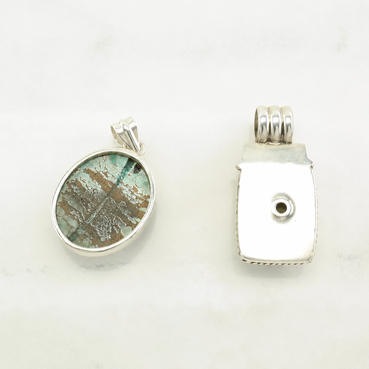 Vintage Southwest Turquoise Sterling Silver Pendant P2217
