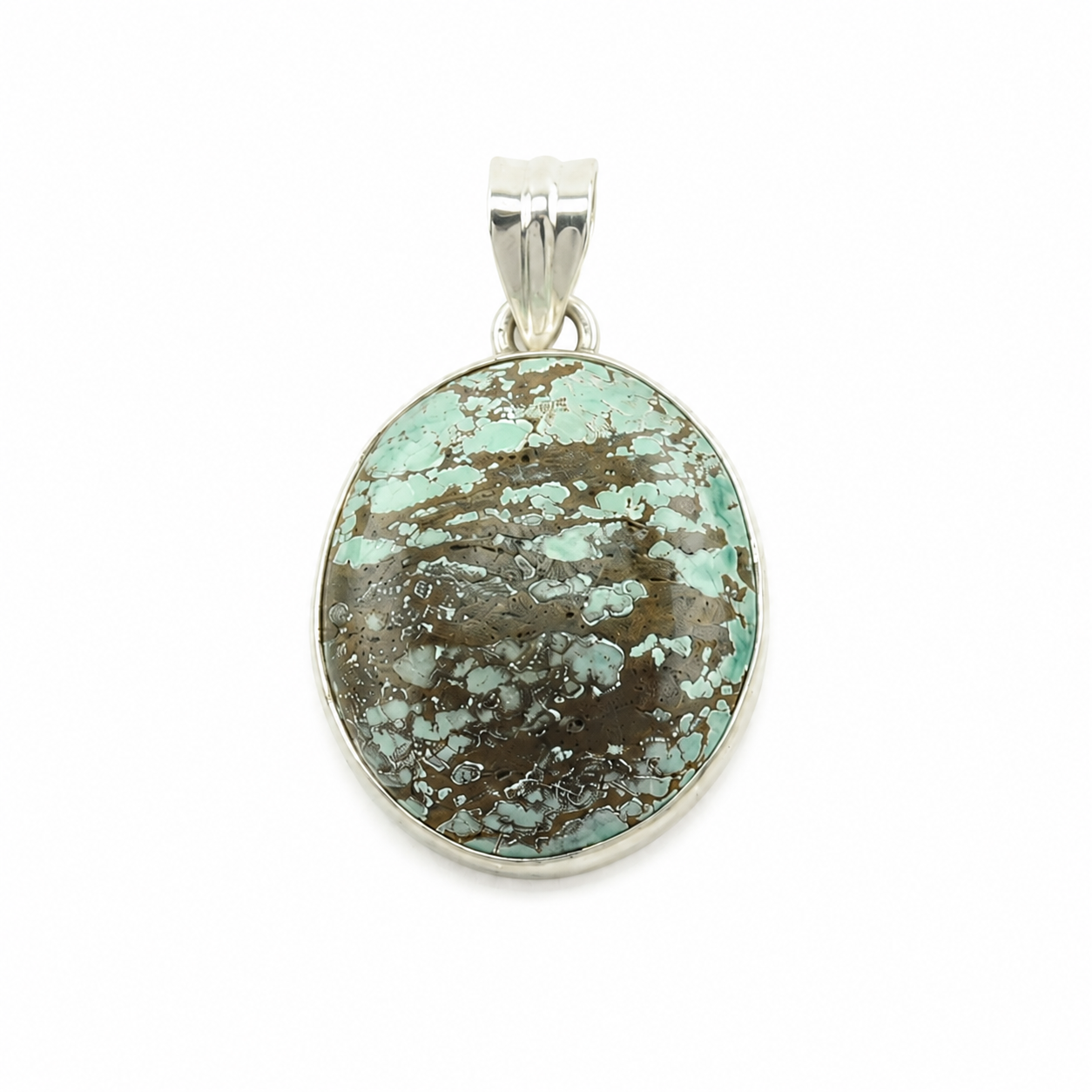 Vintage Southwest Turquoise Sterling Silver Pendant P2217
