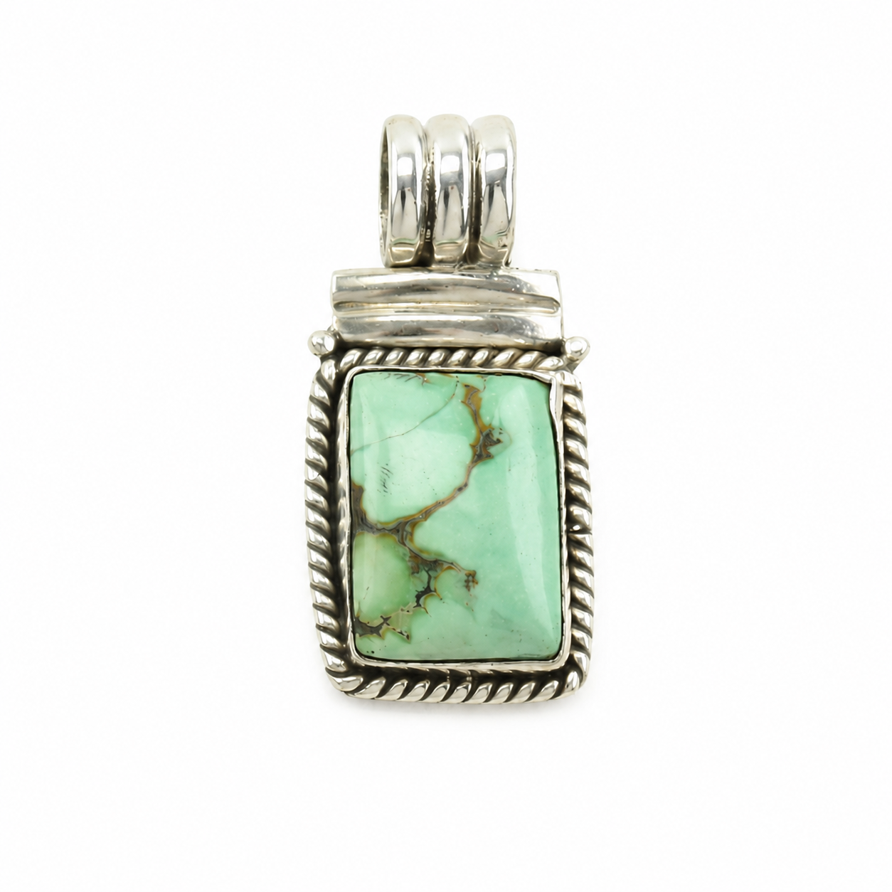 Vintage Southwest Turquoise Sterling Silver Pendant P2217