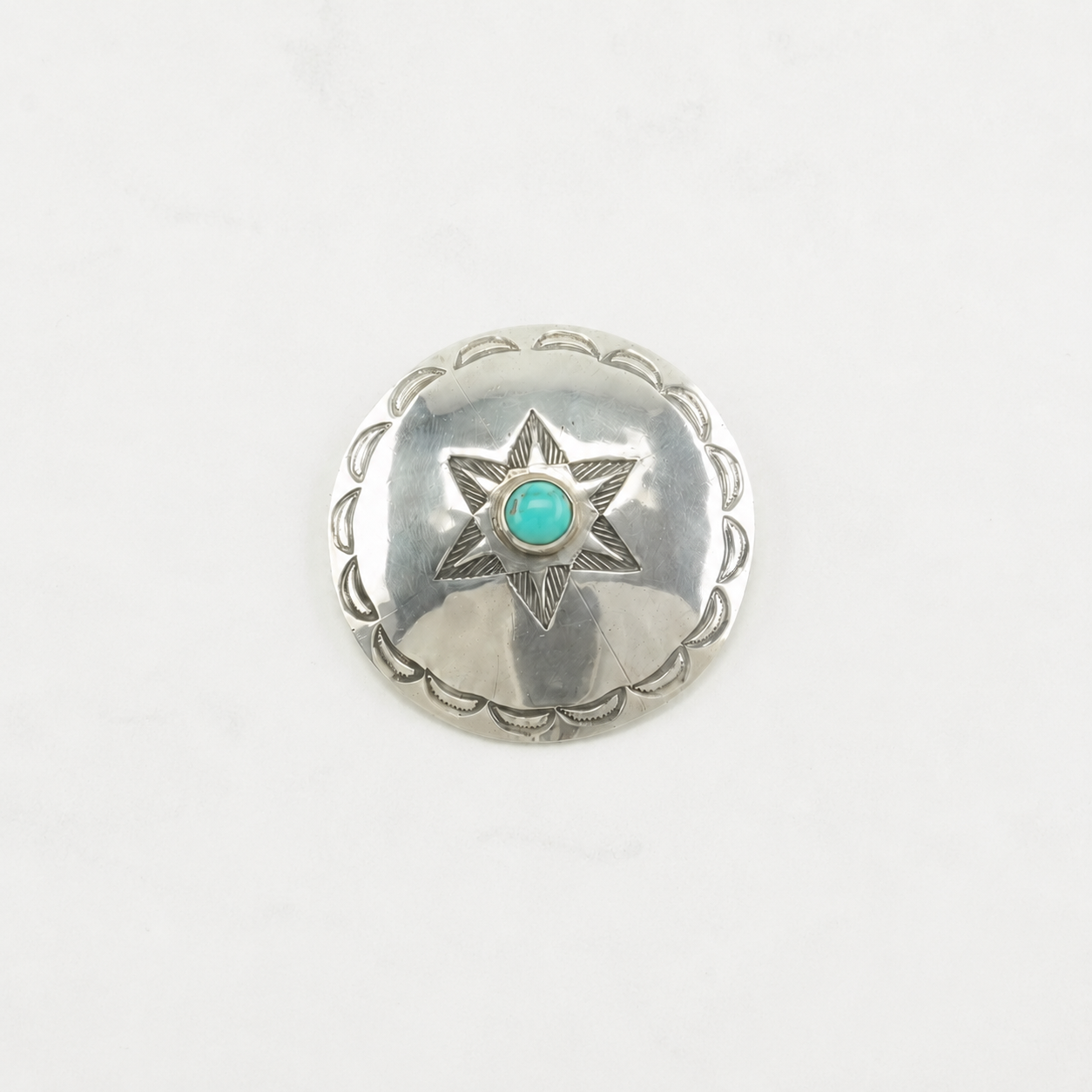 Vintage Native American Turquoise Sterling Silver Pendant P2233