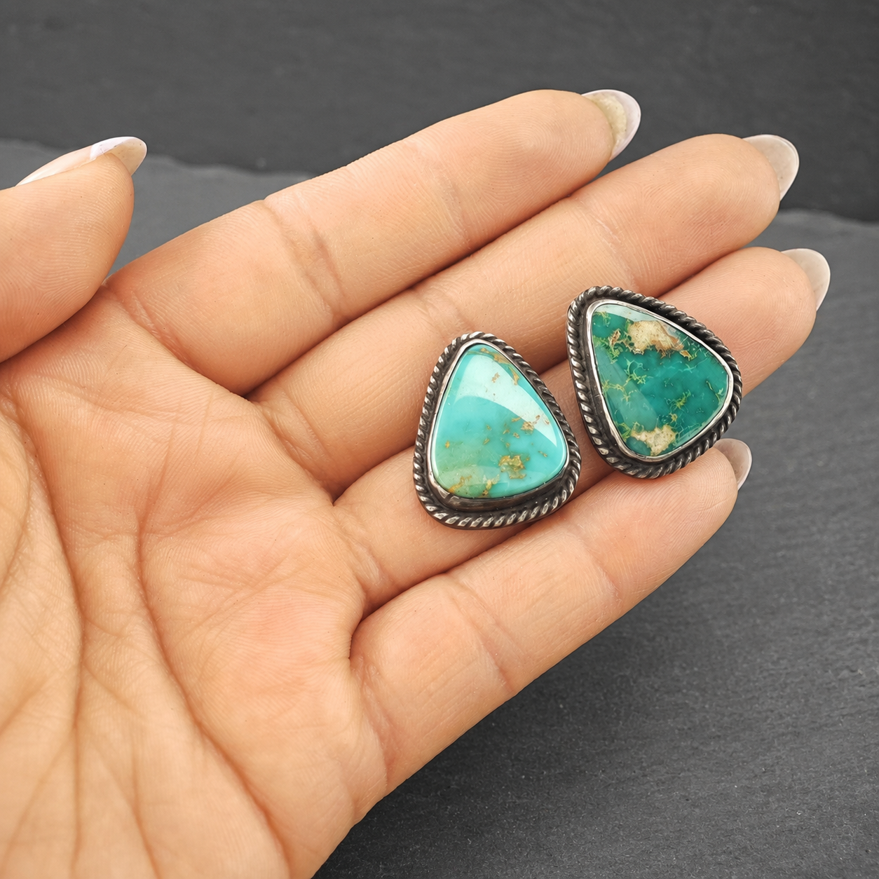 Native American Stud Earrings Sterling Silver ER2865