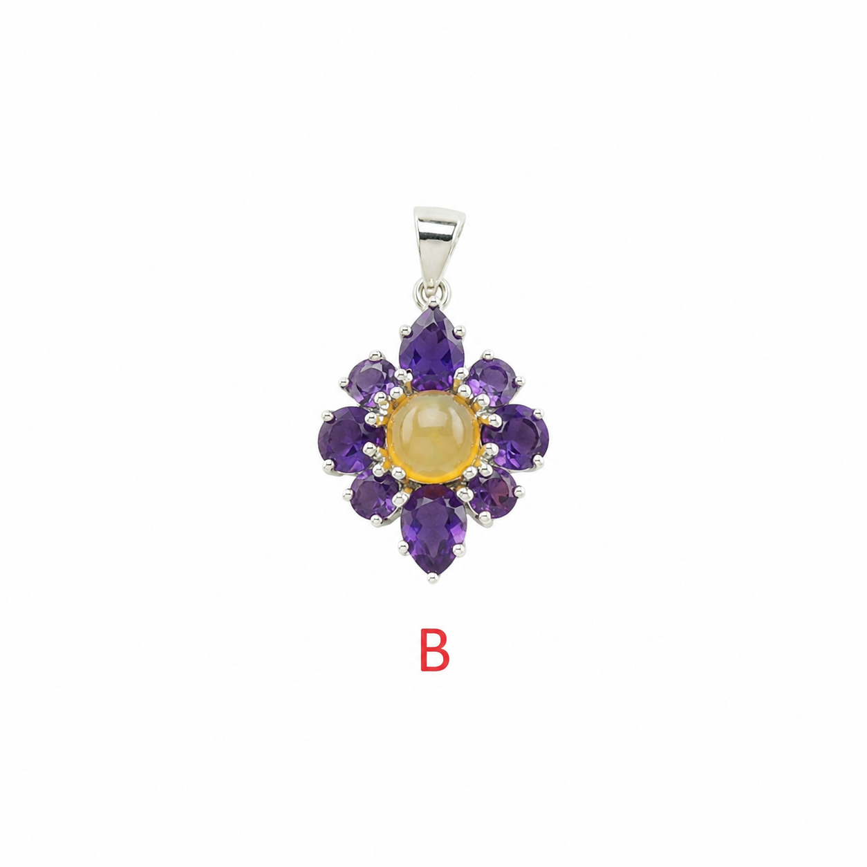 Vintage Choice Of Multi Gemstone Sterling Silver Pendant P2223