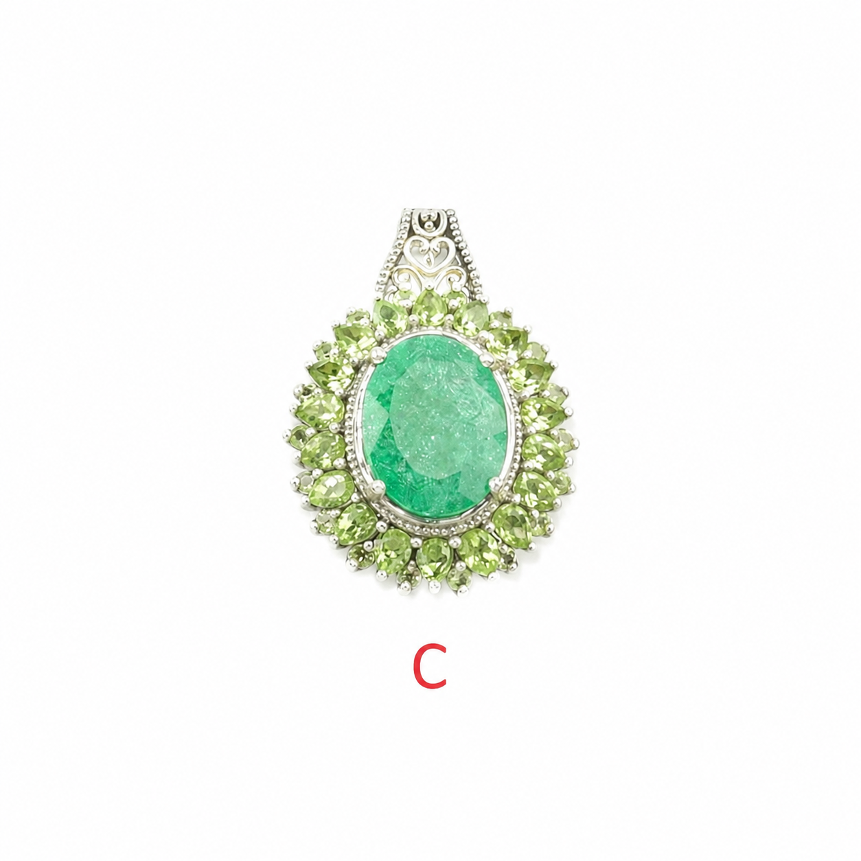 Vintage Choice Of Multi Gemstone Sterling Silver Pendant P2223