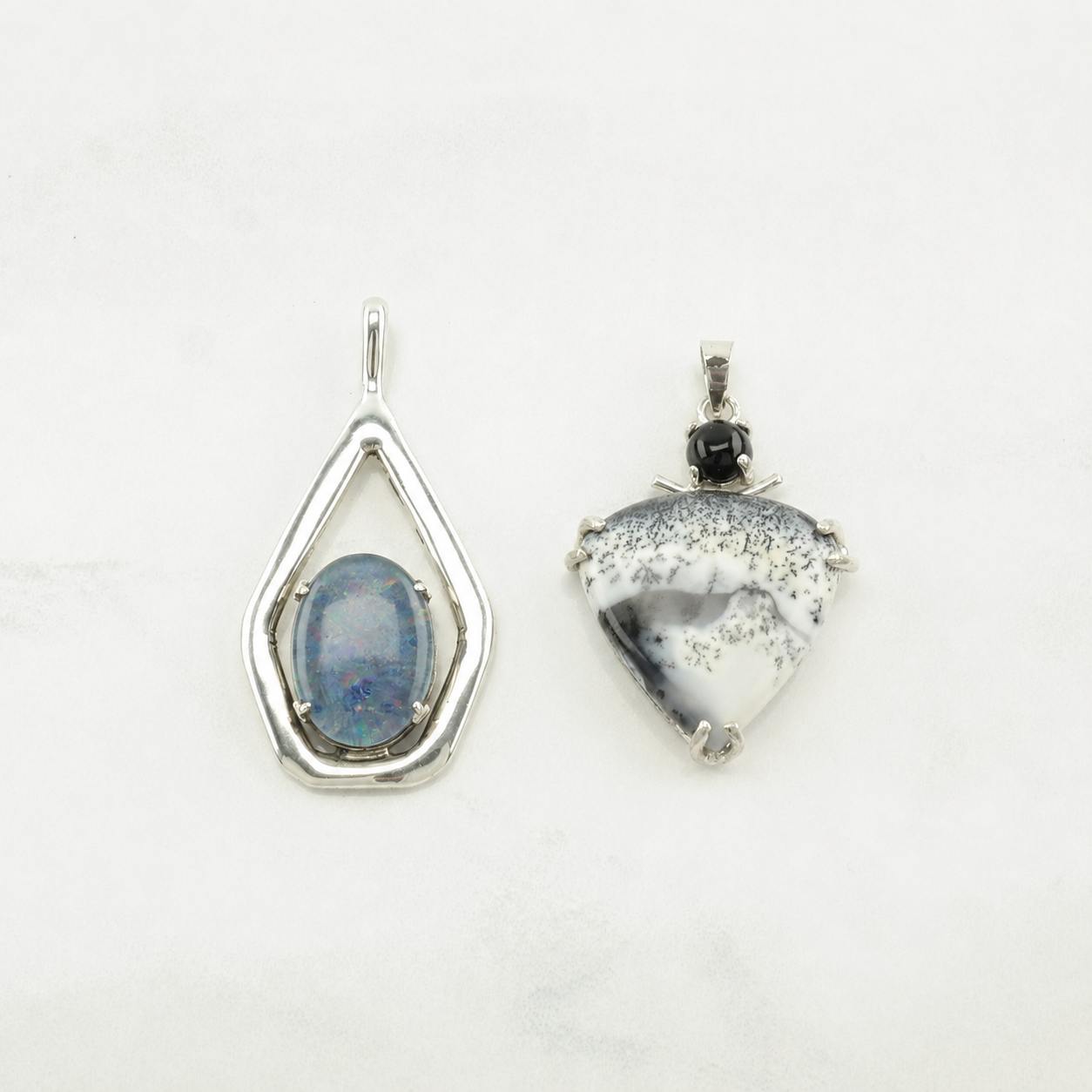 Vintage Choice Of Multi Gems Sterling Silver Pendant P2222
