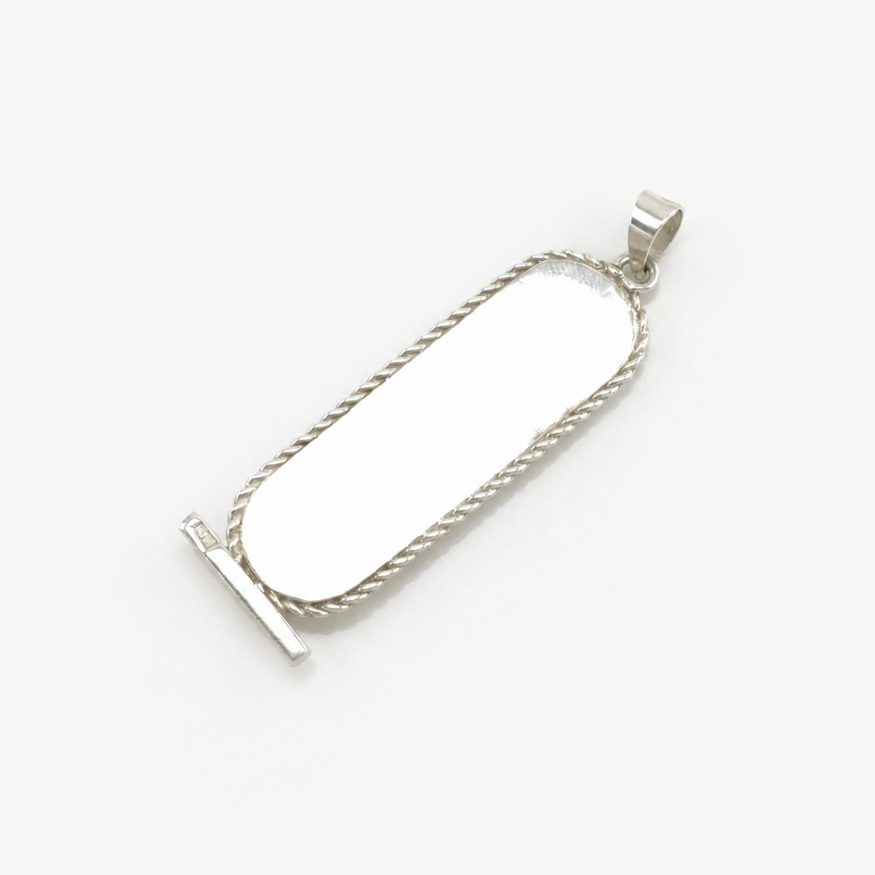 Vintage Egyptian Hieroglyph, Cartouche, Gold Accent Sterling Silver Pendant P2105