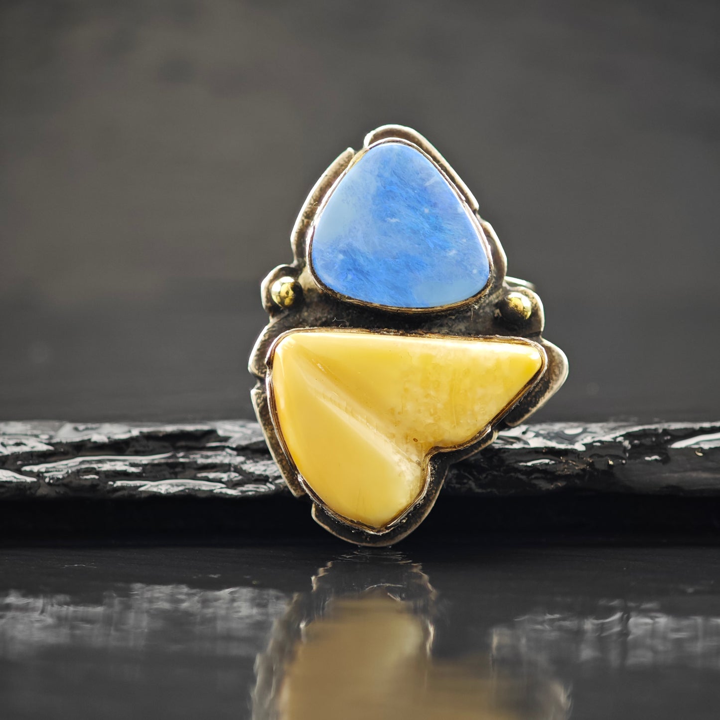 Jolene Eustace Gemstone 18K Gold Accent Ring Sterling Silver Sz 7 R6254