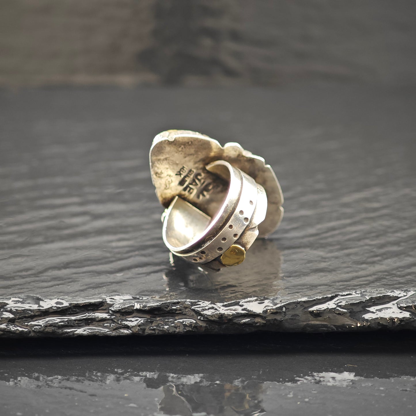 Jolene Eustace Gemstone 18K Gold Accent Ring Sterling Silver Sz 7 R6254