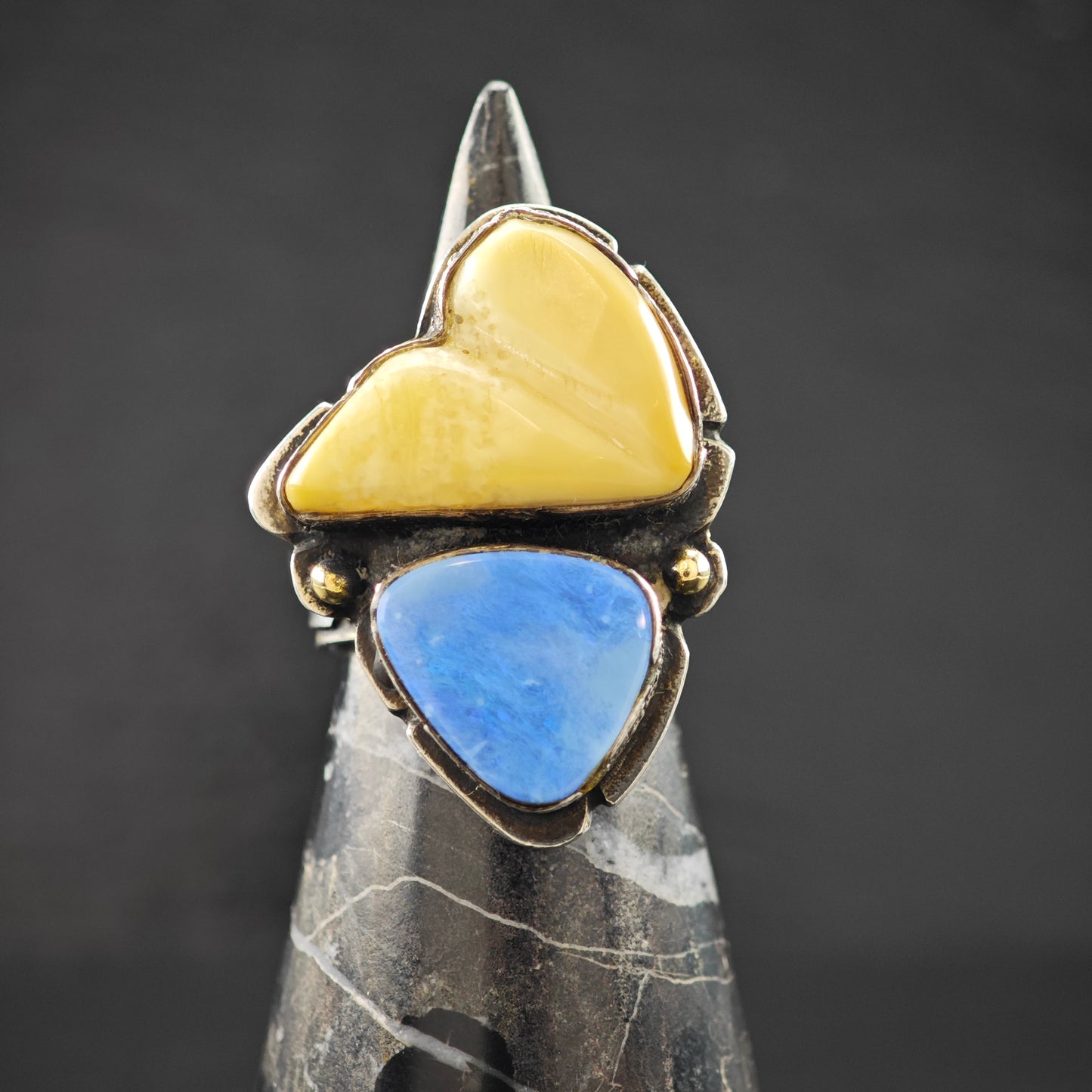 Jolene Eustace Gemstone 18K Gold Accent Ring Sterling Silver Sz 7 R6254