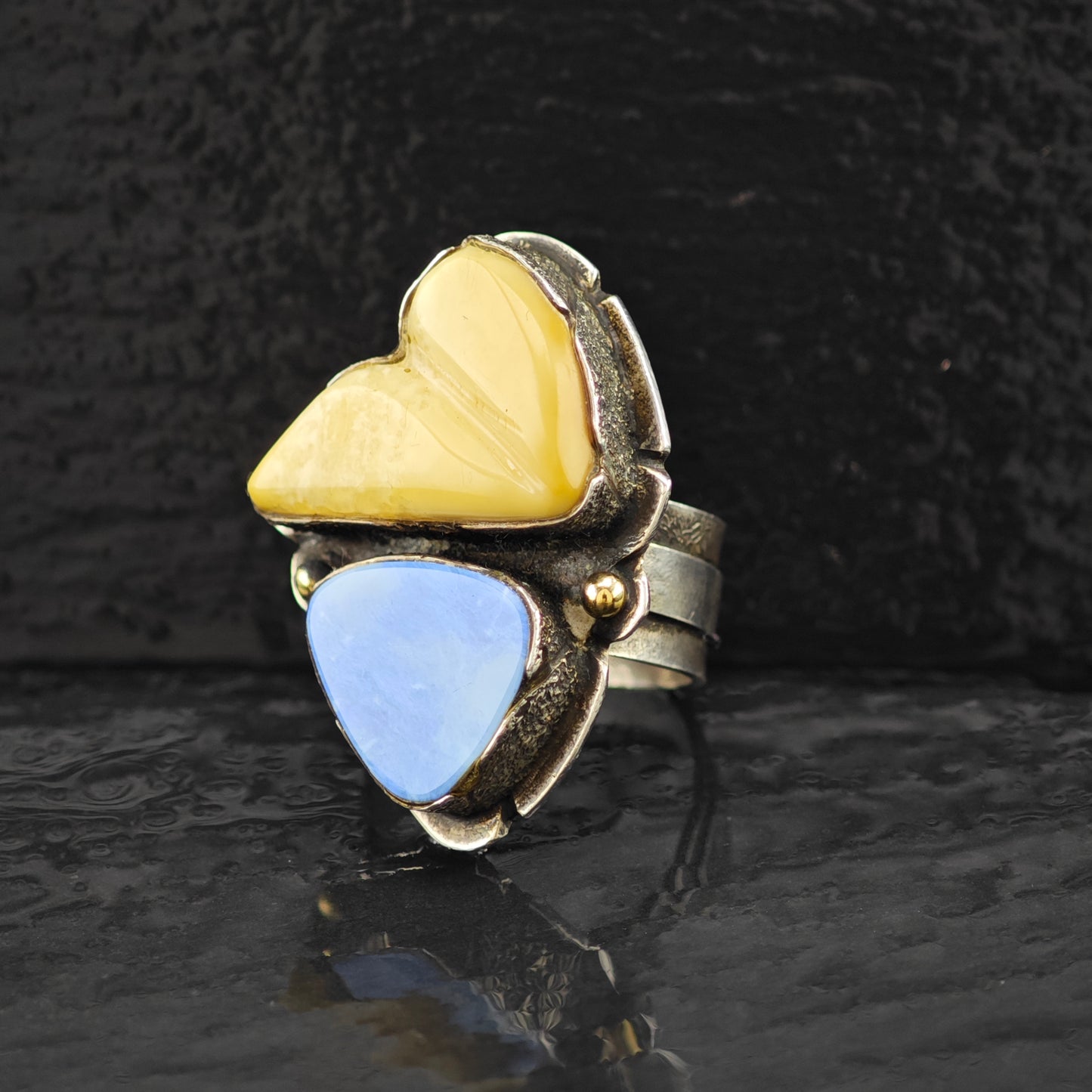 Jolene Eustace Gemstone 18K Gold Accent Ring Sterling Silver Sz 7 R6254