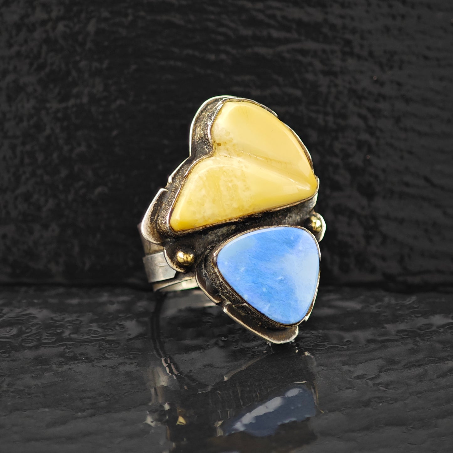 Jolene Eustace Gemstone 18K Gold Accent Ring Sterling Silver Sz 7 R6254
