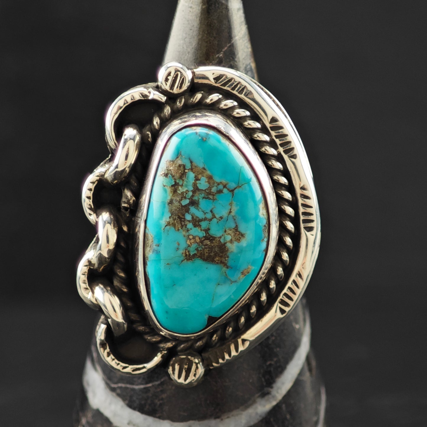 Turquise Native American Ring Sterling Silver Sz 6 R6260