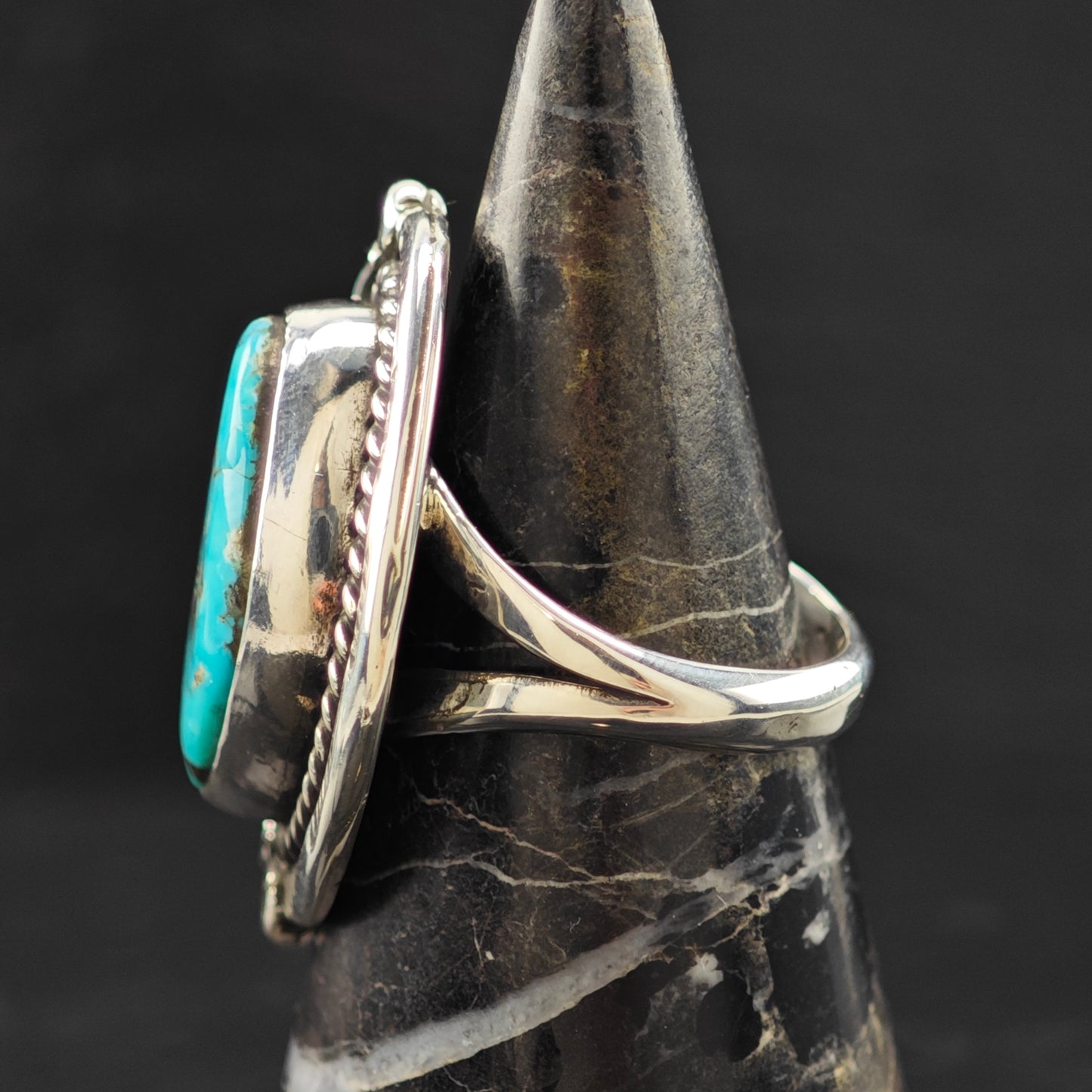 Turquise Native American Ring Sterling Silver Sz 6 R6260