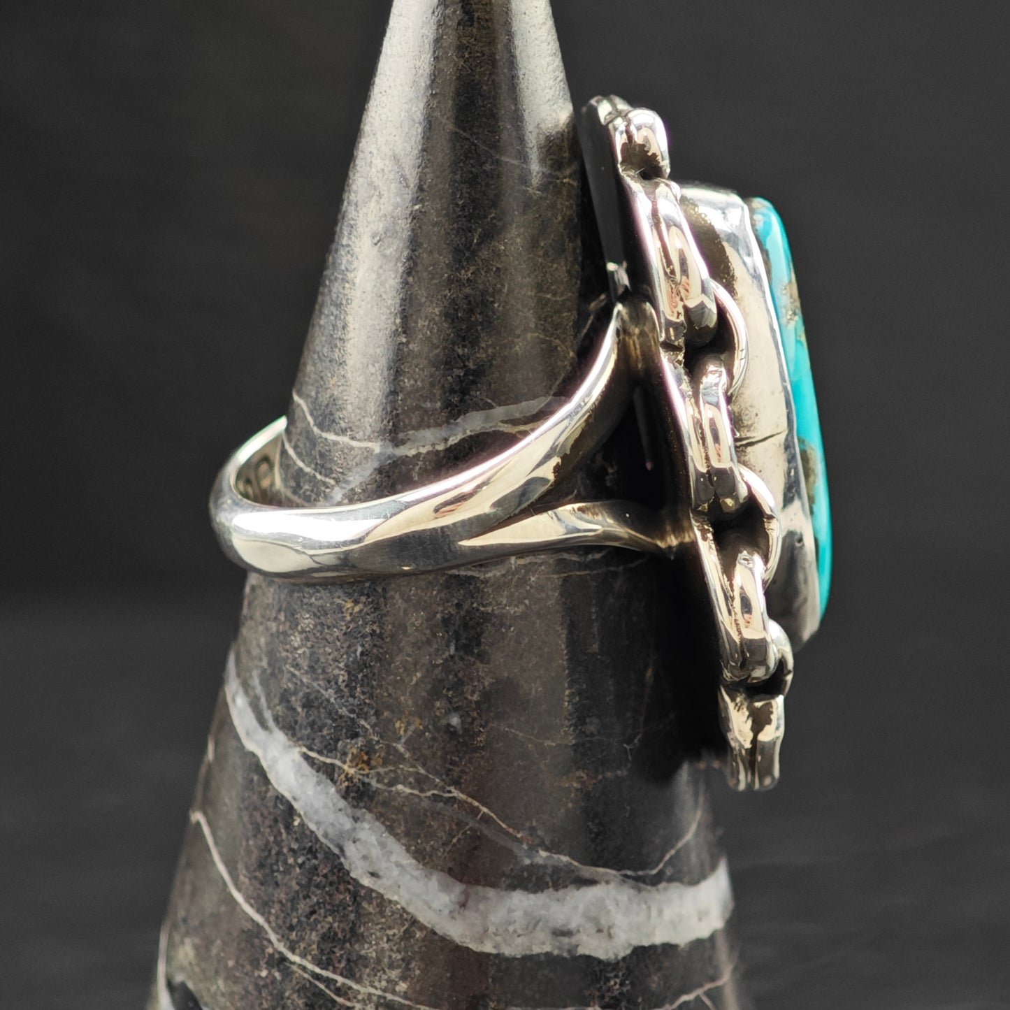 Turquise Native American Ring Sterling Silver Sz 6 R6260