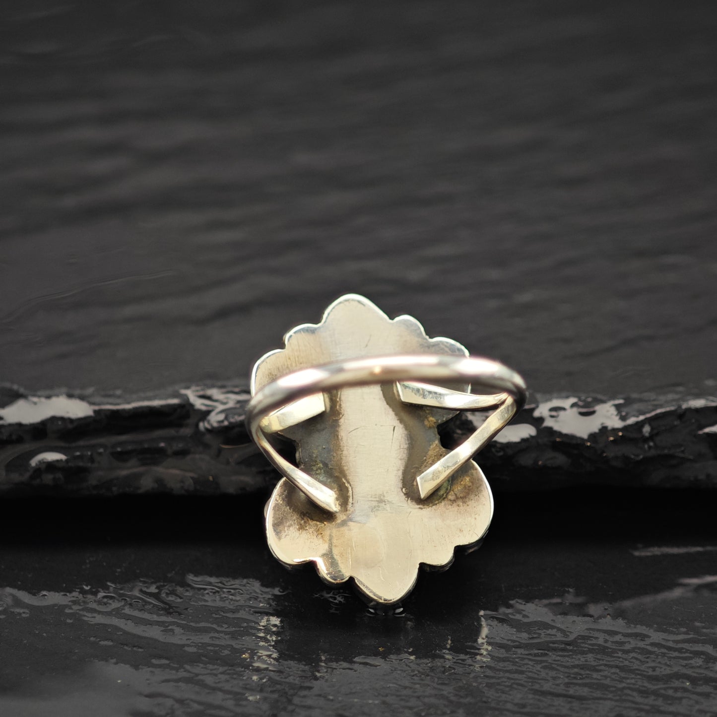 Coral Southwestern Ring Sterling Silver Sz 6 1/2 R6264