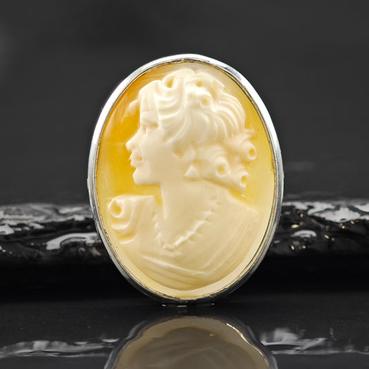 Cameo Ring Sterling Silver Sz 7 R6275