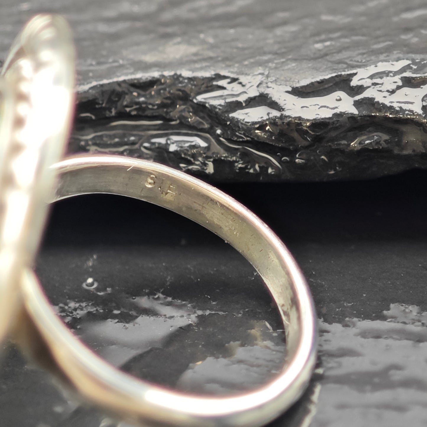 AS IS Sunface Inlay Ring Sterling Silver Sz 6 R6282
