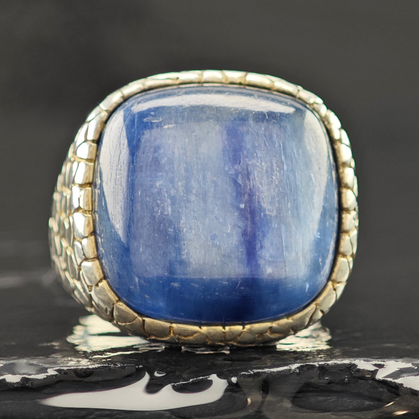 Kyanite Scaled Ring Sterling Silver Sz 9 R6284