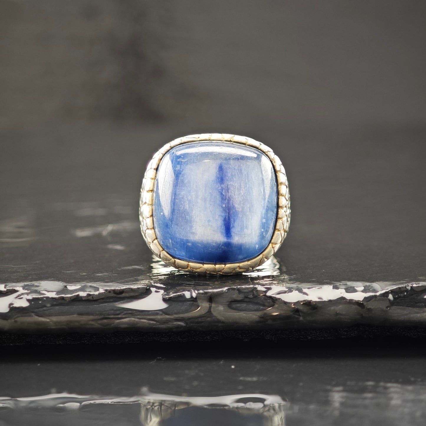 Kyanite Scaled Ring Sterling Silver Sz 9 R6284