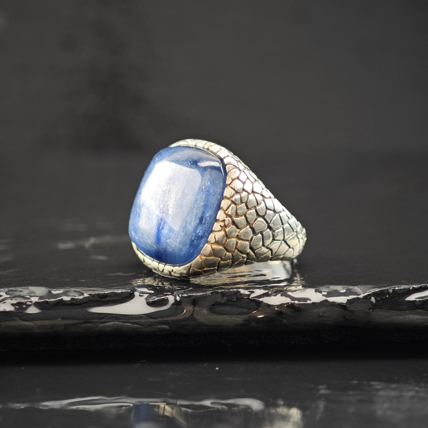 Kyanite Scaled Ring Sterling Silver Sz 9 R6284