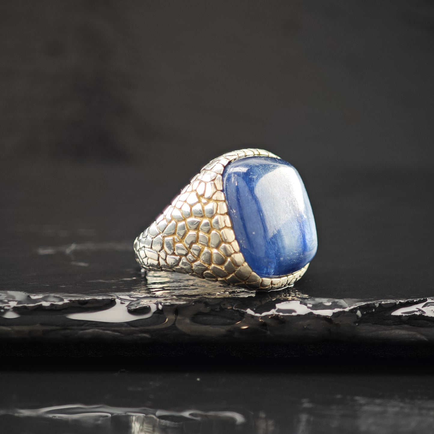 Kyanite Scaled Ring Sterling Silver Sz 9 R6284