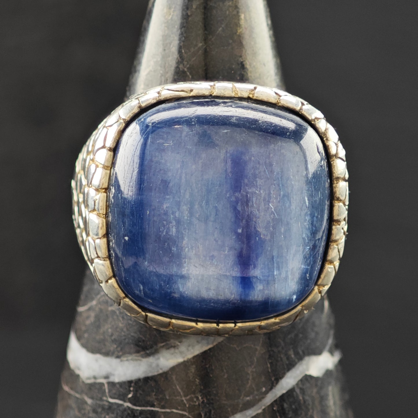 Kyanite Scaled Ring Sterling Silver Sz 9 R6284