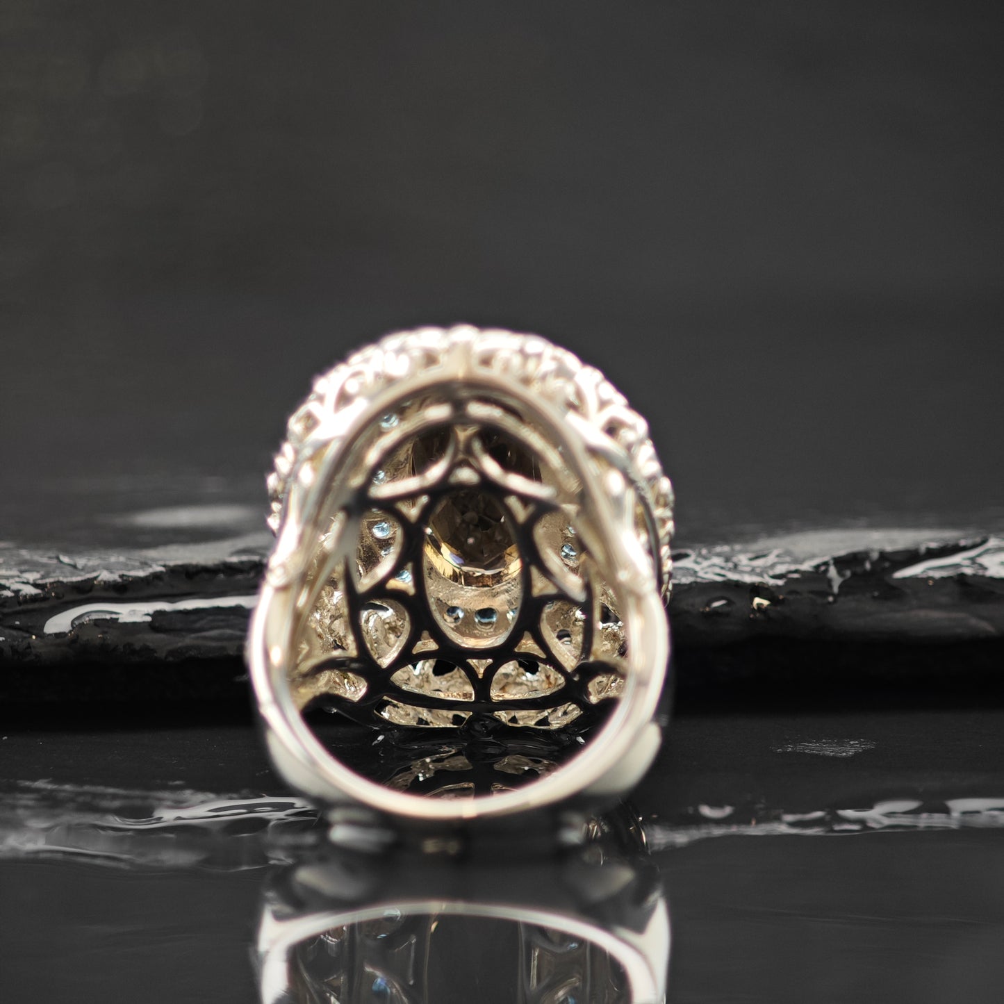 Smoky Quartz Topaz Ring Sterling Silver Sz 7 R6286