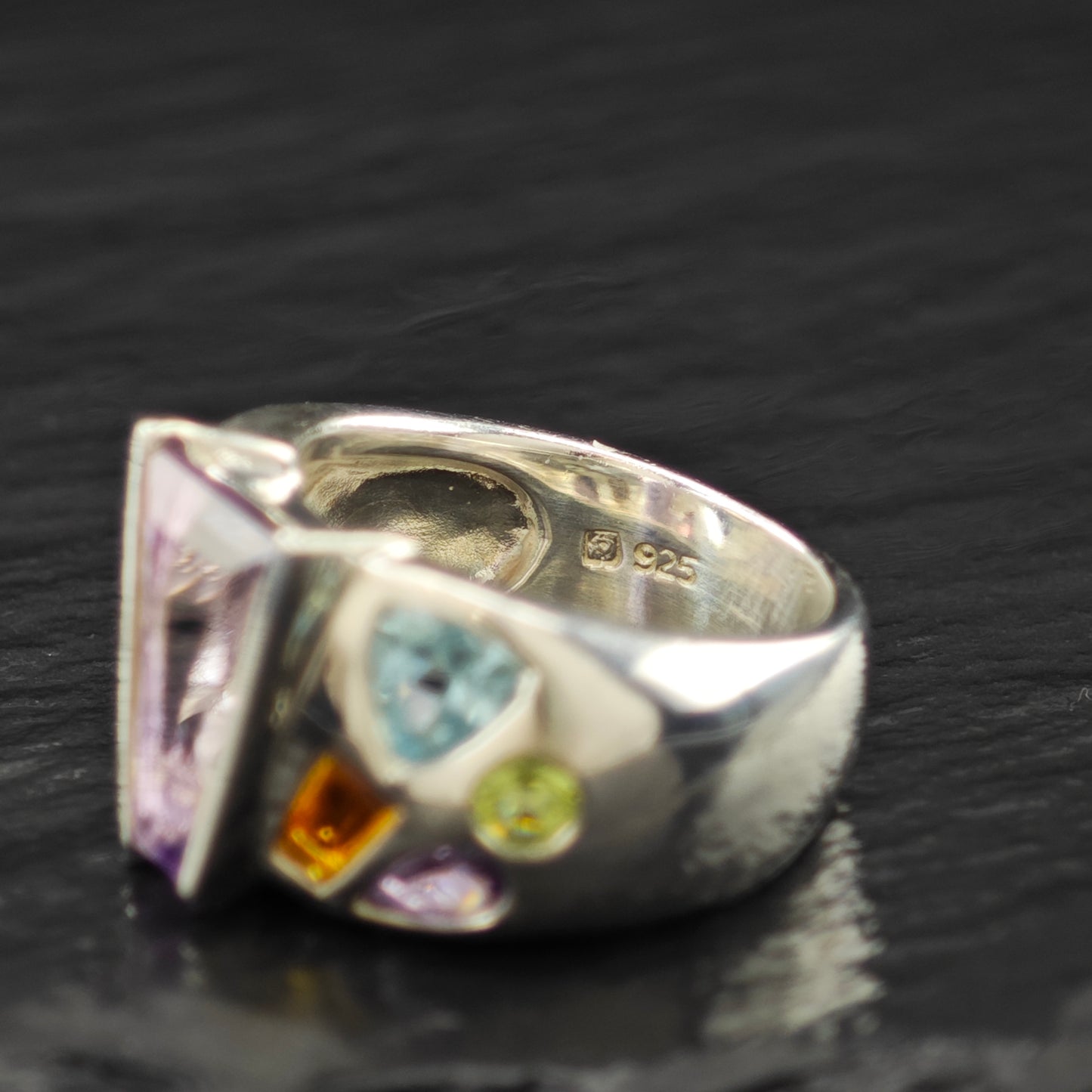 Fantasy Cut Amethyst Gemstone Ring Sterling Silver Sz 6 R6291