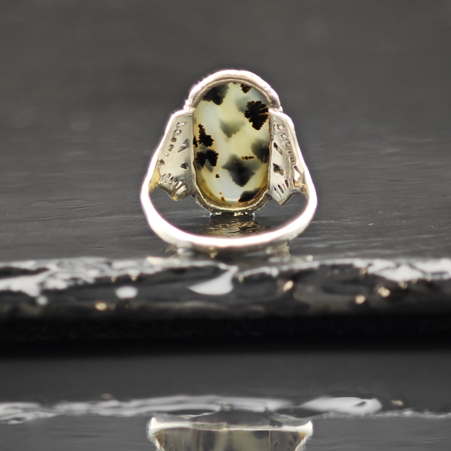 Montana Agate Ring Sterling Silver Sz 8 1/2 R6294