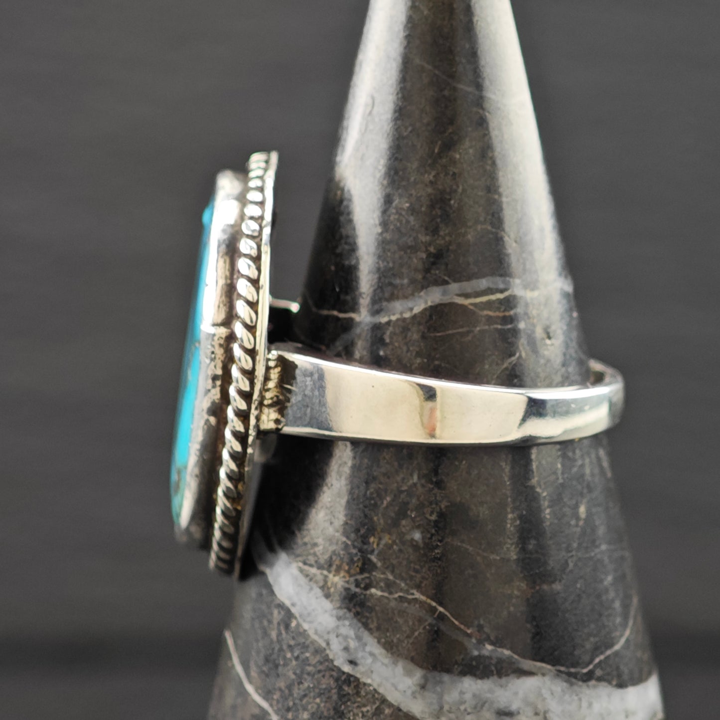 Rescued Turquoise Ring Sterling Silver Sz 6 1/2 R6296