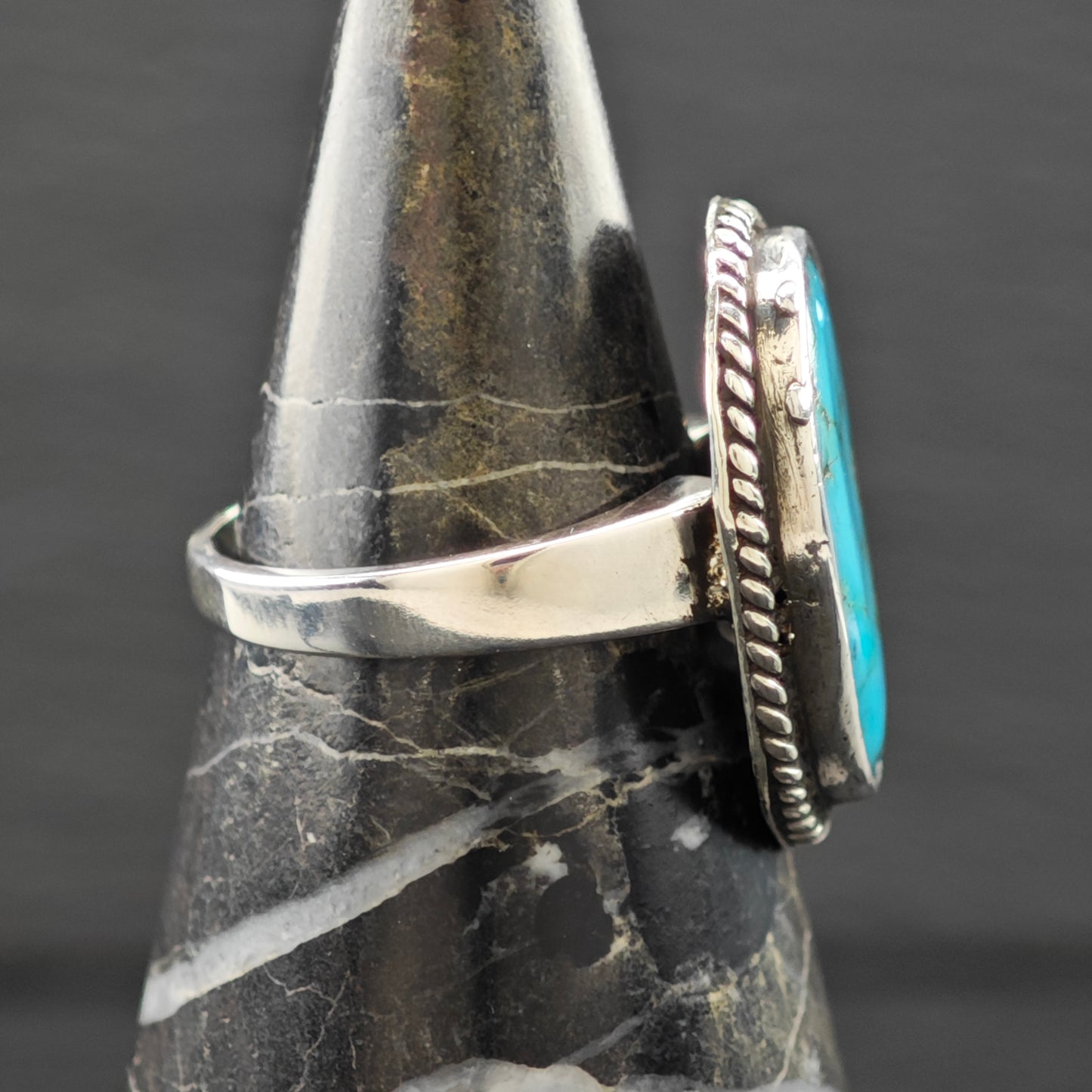 Rescued Turquoise Ring Sterling Silver Sz 6 1/2 R6296