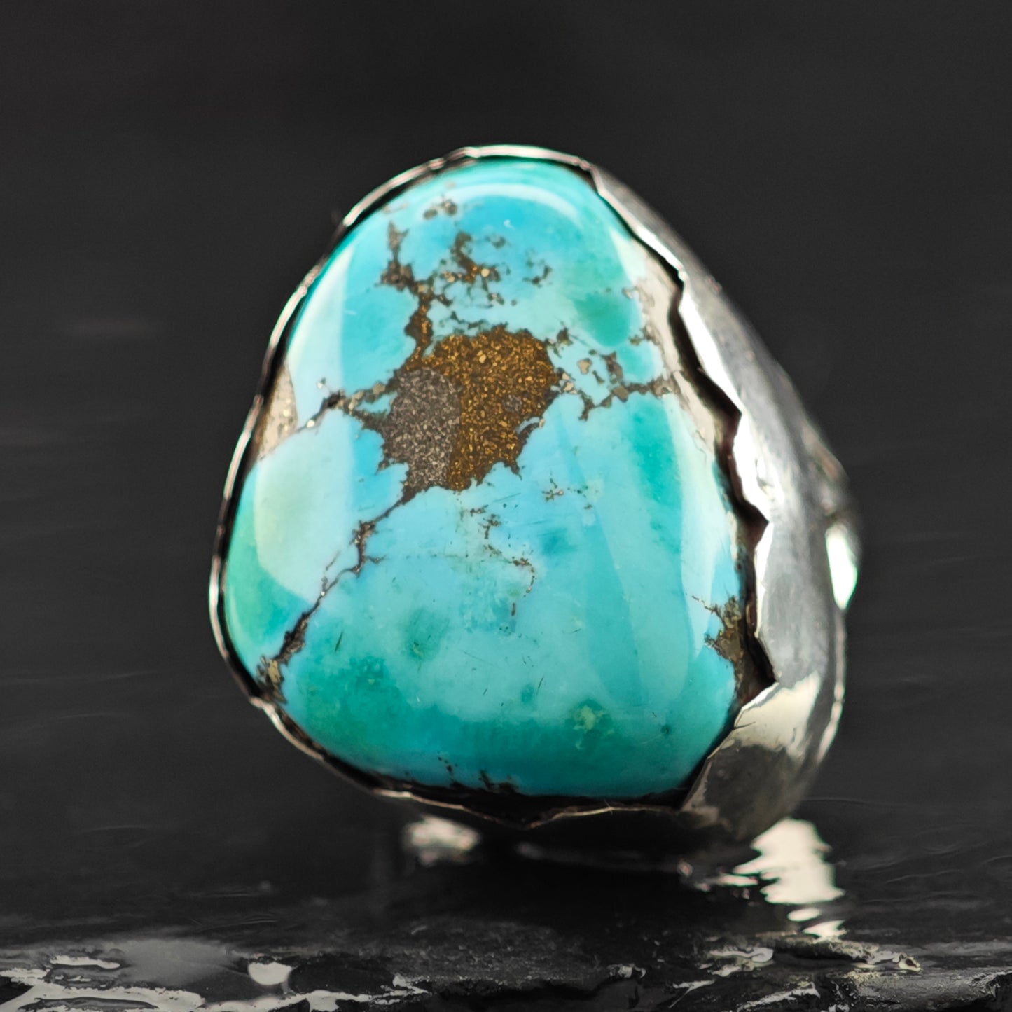 Sw Turquoise Ring Sterling Silver Sz 4 R6301