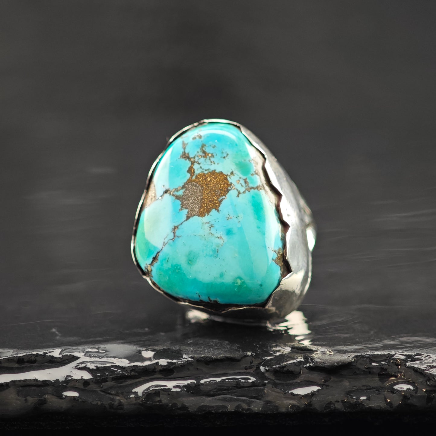 Sw Turquoise Ring Sterling Silver Sz 4 R6301