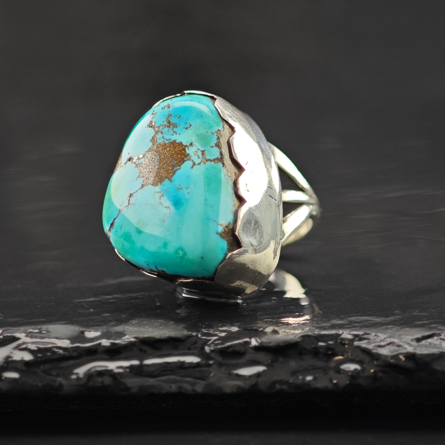 Sw Turquoise Ring Sterling Silver Sz 4 R6301