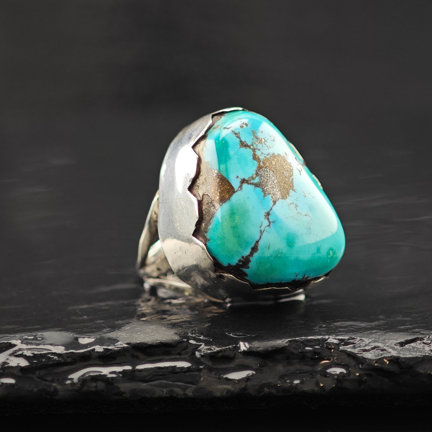 Sw Turquoise Ring Sterling Silver Sz 4 R6301
