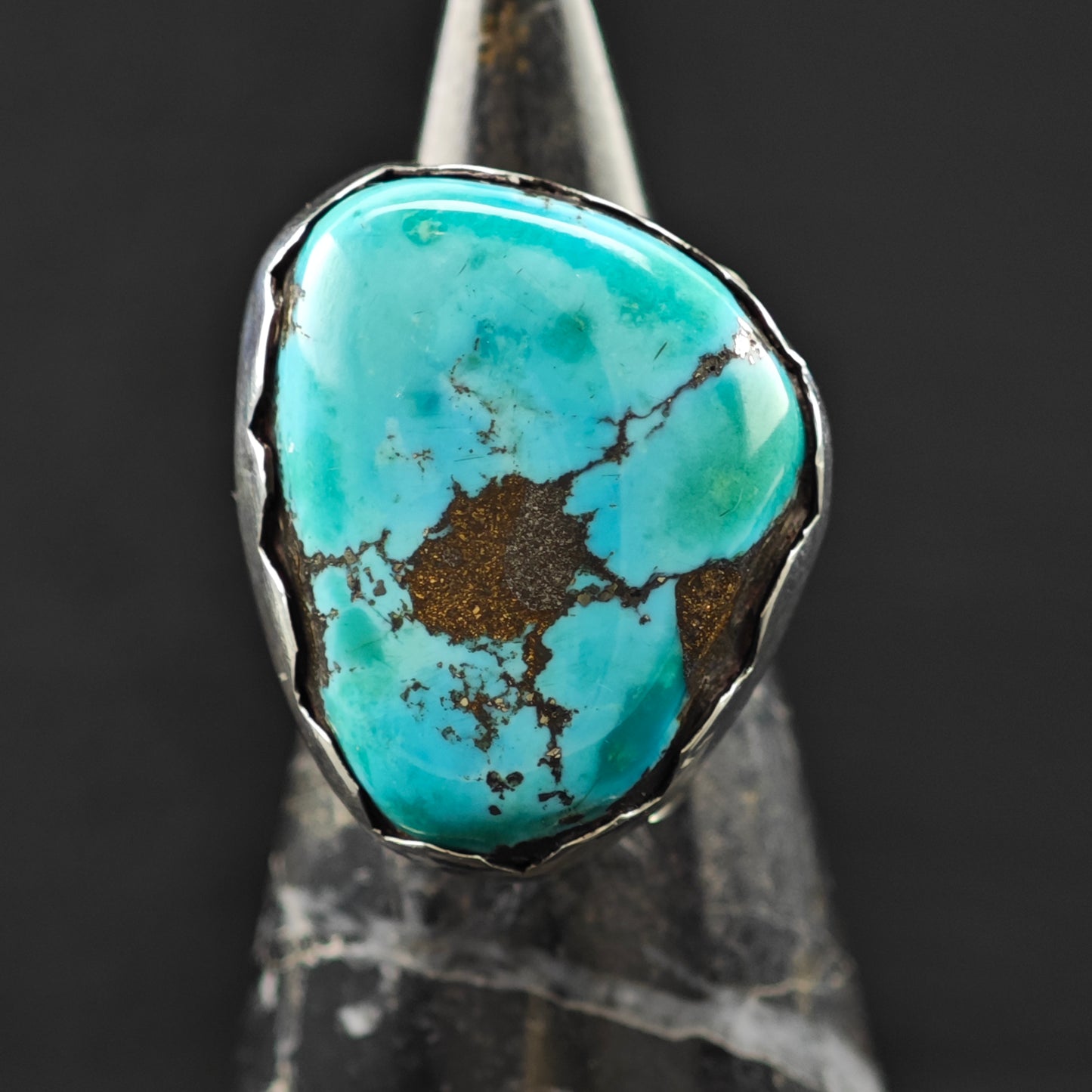 Sw Turquoise Ring Sterling Silver Sz 4 R6301